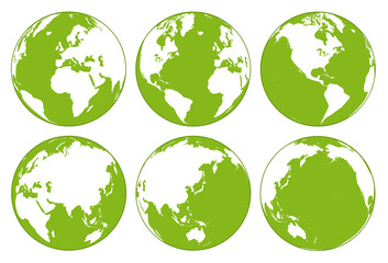 シンプルな地球のセット、エコロジーグリーン