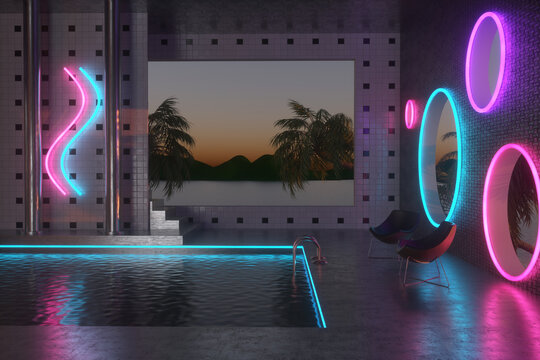 Neon pool