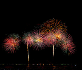 Firework Festival at Pattaya City in Thailand that established every year at the end on the month of November during 26 - 29.