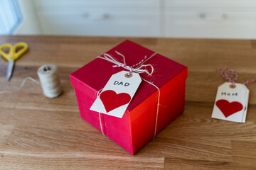 Gift for dad on table