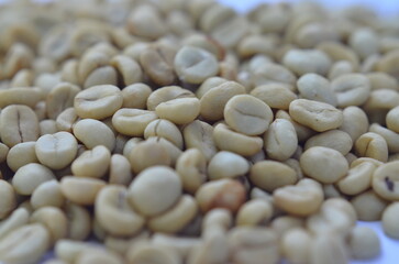Close up of parchment coffee.