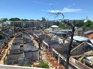 old abandoned de tali papa market in boracay island after burning  - Powered by Adobe