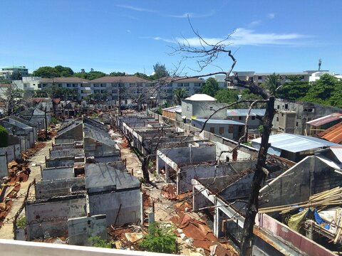 old abandoned de tali papa market in boracay island after burning 