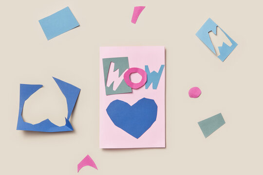 Handmade papercraft greeting card for mother's day