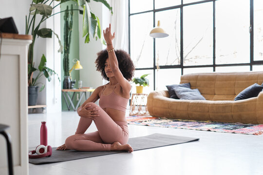 fitness instructor doing stretching exercises