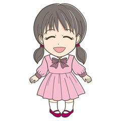 ワンピースを着た笑顔の女の子