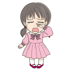 泣いているワンピースの女の子