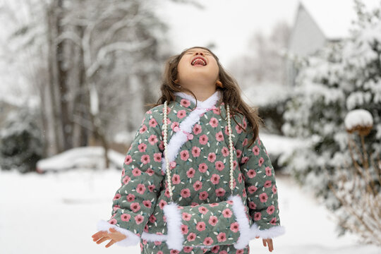 Little girl in the snow
