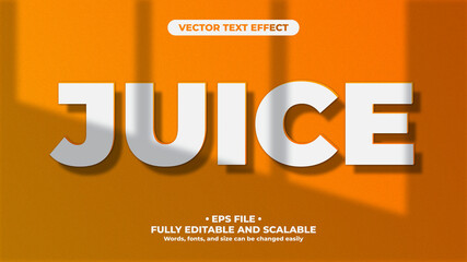 Orange Juice Minimalist Editable 3D Editable Text Effect