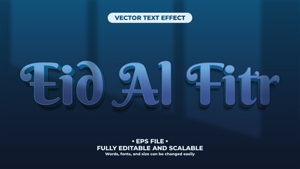 Eid Al Fitr Blue Minimalist 3D Text Effect