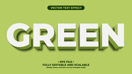 Green Minimalist 3D Editable Text Effect
