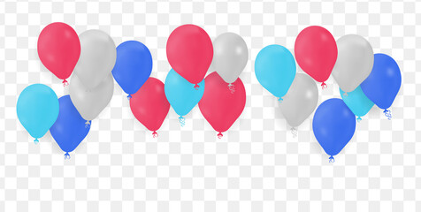  Bunches Groups Balloons White red and dark blue