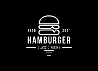 Burger Vintage Style Logo for fast food restaurant