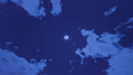Clouds with the moon