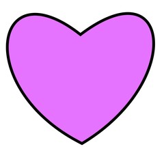 pink heart on white