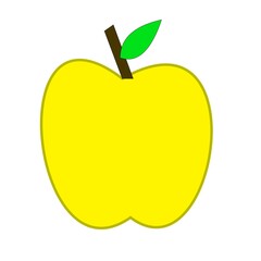 yellow apple isolated on white