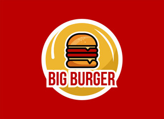 Fast food of hamburger Vector Illustration. Burger Logo and Vector for Fast Food.