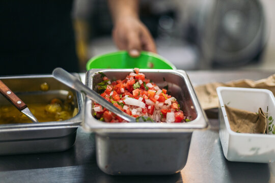 Close up fresh salsa