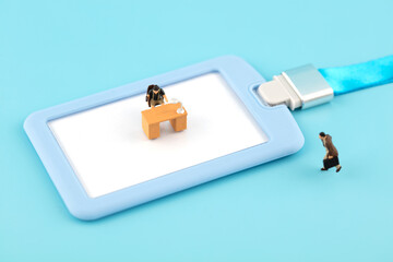 Miniature creative job opportunity to interview