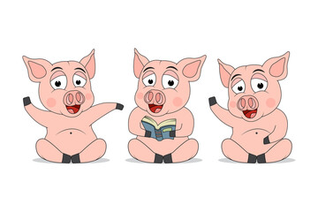 cute pig animal cartoon graphic