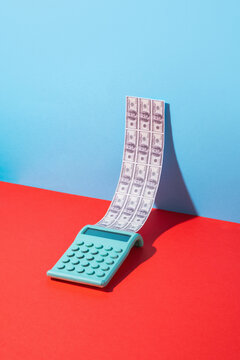 Calculator/Terminal printing/sending Dollar Bills.
