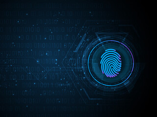 Fingerprint Scanning Technology Concept 2d Illustration