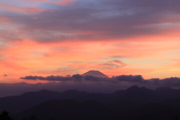 Fototapeta premium sunset in the mountain fuji
