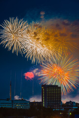 Firework over Moscow. Russia