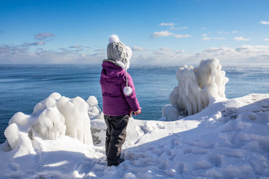 Outside playing next to Lake Superior