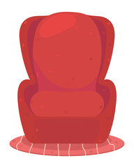 red armchair and carpet
