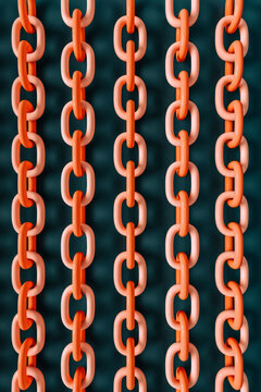 pattern of Pink chains. blockchain concept