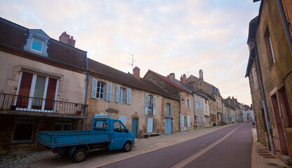 View of streets of old French town Bligny-sur-Ouche, located in France.. © JackF