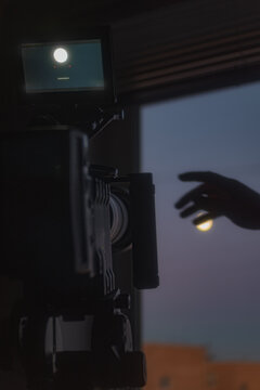 Camera Capturing the Moon from Home