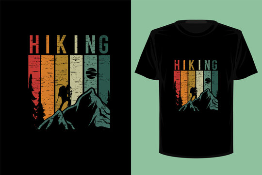 Hiking retro vintage t shirt design