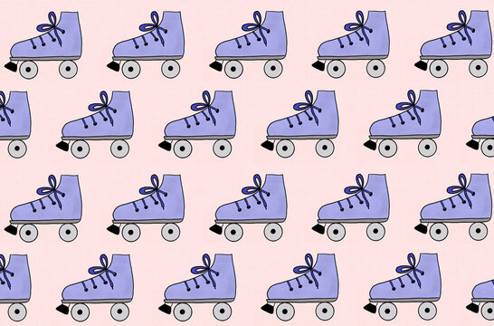 Set of roller skates illustration