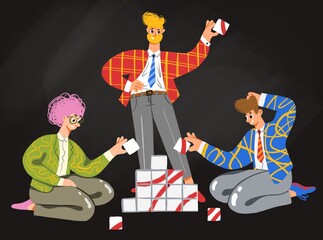 teamwork, brainstorming conceptual illustration. 