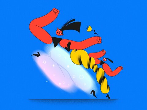 Two Women fighting and holding flower