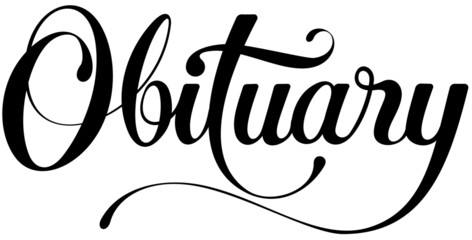 Obituary - custom calligraphy text