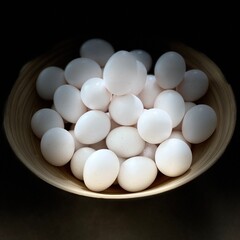 eggs on a black background