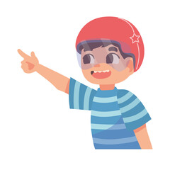 little boy with helmet