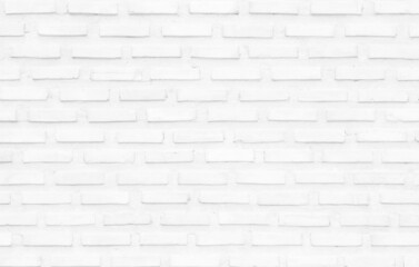 White grunge brick wall texture background for stone tile block painted in grey light color wallpaper design element.