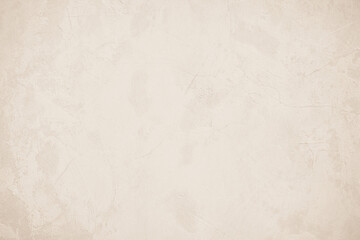 Old concrete wall texture background. Close up retro plain cream color cement material brown paper design element concept.