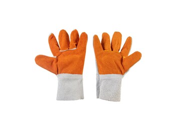 Working mens gloves isolated on white background