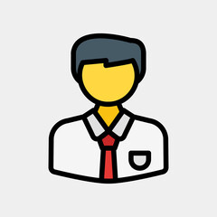 Man employee icon in filled line style, use for website mobile app presentation