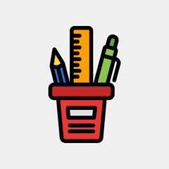 Stationery icon in filled line style, use for website mobile app presentation