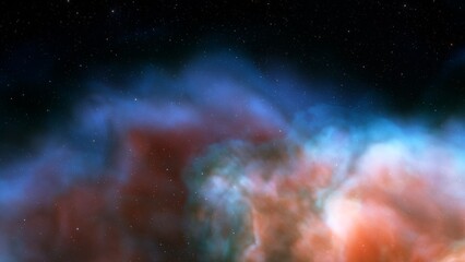 Nebula in space, science fiction wallpaper, stars and galaxy, 3d illustration	
