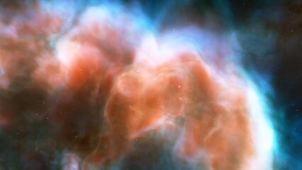 Nebula in space, science fiction wallpaper, stars and galaxy, 3d illustration	
