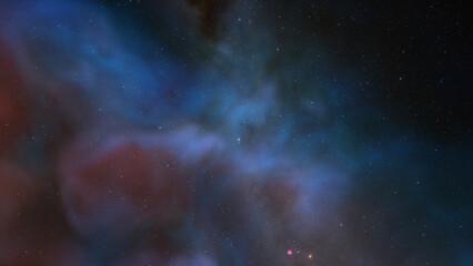 Fototapeta premium Nebula in space, science fiction wallpaper, stars and galaxy, 3d illustration 