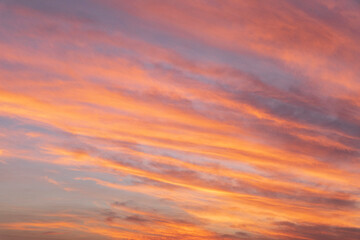 sunset with pastel blue and pink sky 