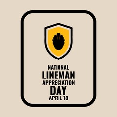 Project Hat Icon Design Concept
National Lineman Appreciation Day, suitable for social media post template, poster, greeting card, banner, background, brochure. Vector Illustration